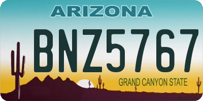 AZ license plate BNZ5767