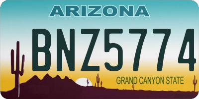 AZ license plate BNZ5774