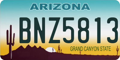 AZ license plate BNZ5813