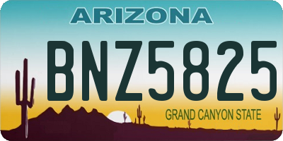 AZ license plate BNZ5825