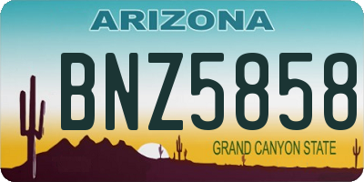 AZ license plate BNZ5858