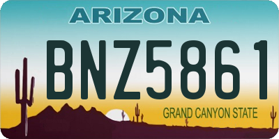 AZ license plate BNZ5861