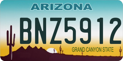 AZ license plate BNZ5912