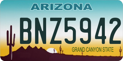 AZ license plate BNZ5942