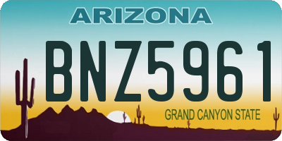 AZ license plate BNZ5961