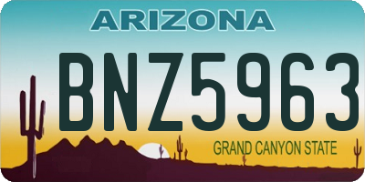 AZ license plate BNZ5963