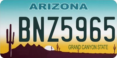 AZ license plate BNZ5965