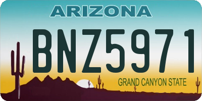 AZ license plate BNZ5971