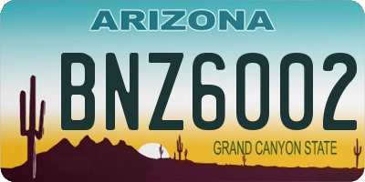 AZ license plate BNZ6002