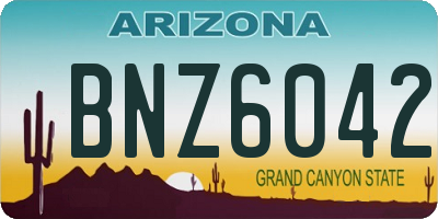 AZ license plate BNZ6042