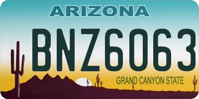 AZ license plate BNZ6063