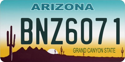 AZ license plate BNZ6071