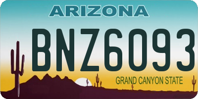 AZ license plate BNZ6093