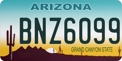 AZ license plate BNZ6099
