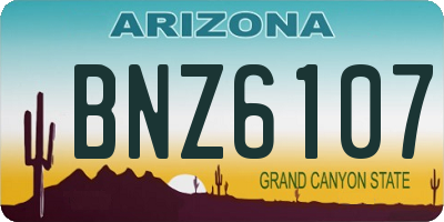 AZ license plate BNZ6107