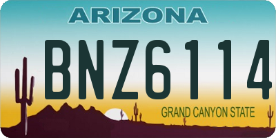 AZ license plate BNZ6114