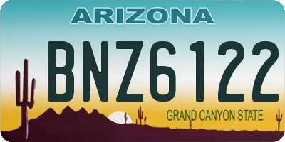 AZ license plate BNZ6122