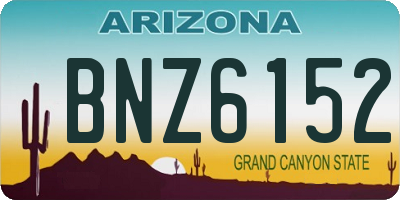 AZ license plate BNZ6152