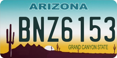 AZ license plate BNZ6153