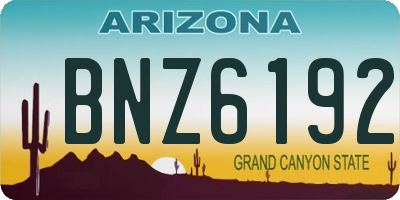 AZ license plate BNZ6192