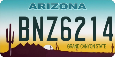 AZ license plate BNZ6214
