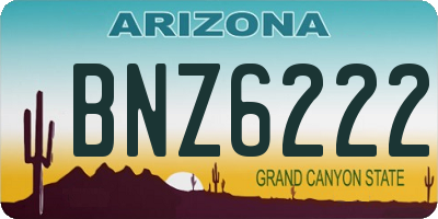AZ license plate BNZ6222
