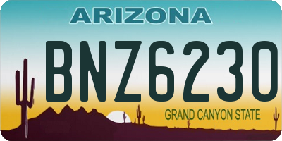 AZ license plate BNZ6230