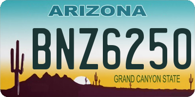AZ license plate BNZ6250