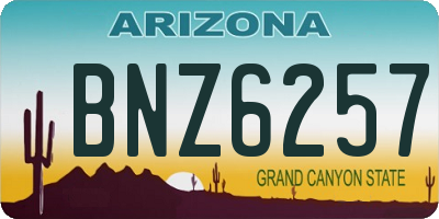 AZ license plate BNZ6257
