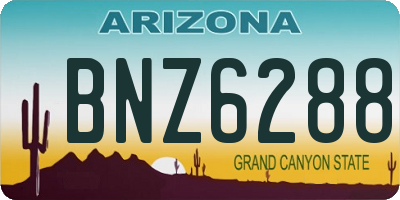 AZ license plate BNZ6288