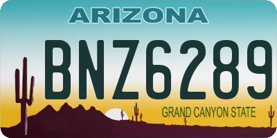 AZ license plate BNZ6289