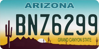 AZ license plate BNZ6299