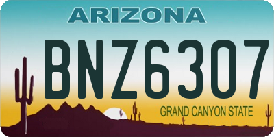 AZ license plate BNZ6307