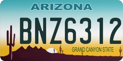 AZ license plate BNZ6312