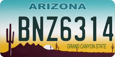 AZ license plate BNZ6314