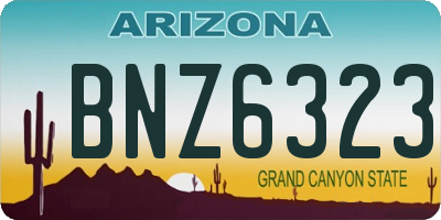 AZ license plate BNZ6323