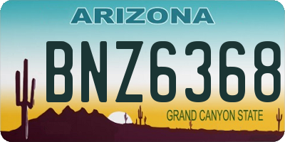AZ license plate BNZ6368