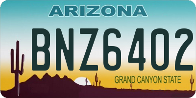 AZ license plate BNZ6402