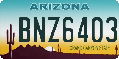 AZ license plate BNZ6403