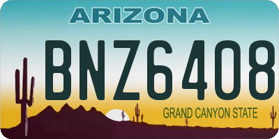 AZ license plate BNZ6408