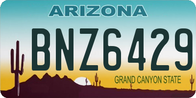 AZ license plate BNZ6429