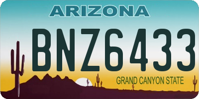 AZ license plate BNZ6433