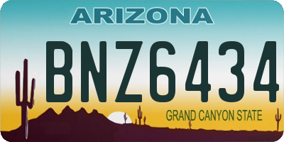 AZ license plate BNZ6434