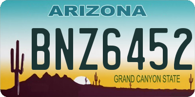 AZ license plate BNZ6452