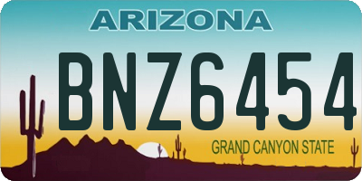 AZ license plate BNZ6454