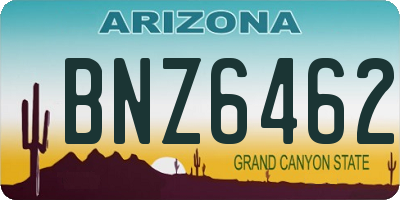 AZ license plate BNZ6462