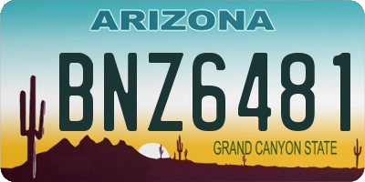 AZ license plate BNZ6481