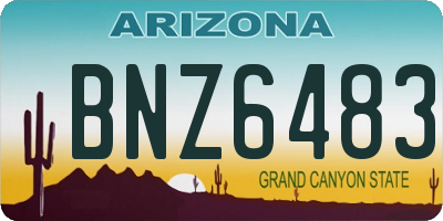 AZ license plate BNZ6483