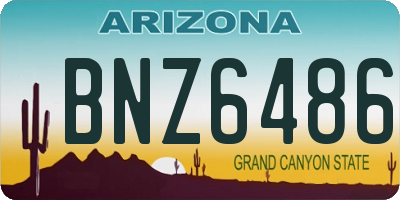 AZ license plate BNZ6486