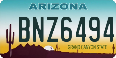 AZ license plate BNZ6494